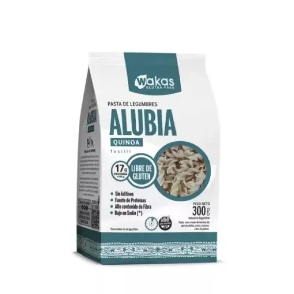 Pasta Fussilli De Poroto Alubia y Quinoa  x300grs Wakas